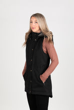 Load image into Gallery viewer, black women's work vest with hood
